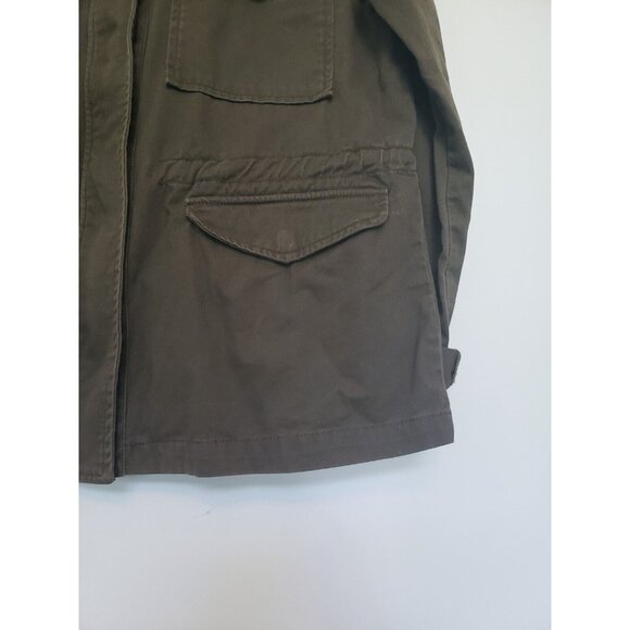 Forever 21 Womens L Jacket Green Full Zip Metallic Embroidery Military Style - Picture 3 of 6